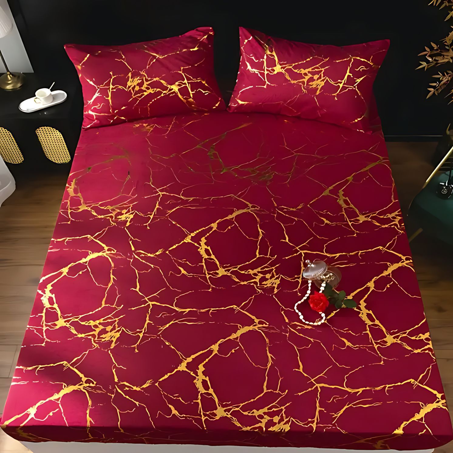 TEMU / JIT transfronterizo moda clásica estampado texturas suaves cama cama gazaña ropa de cama set fuente fabricante