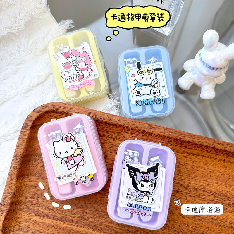 Kuromi Nail Clipper Children's Creative Set Cute Cartoon Cat Claw Nail Clipper Cross-Border Student Portable Wholesale