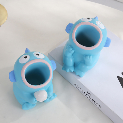 New Style Funny Ugly Fish Resin Pen Holder, Resin Figure, Craft, Landscape, Office Desk Decor, Ornament, Gift