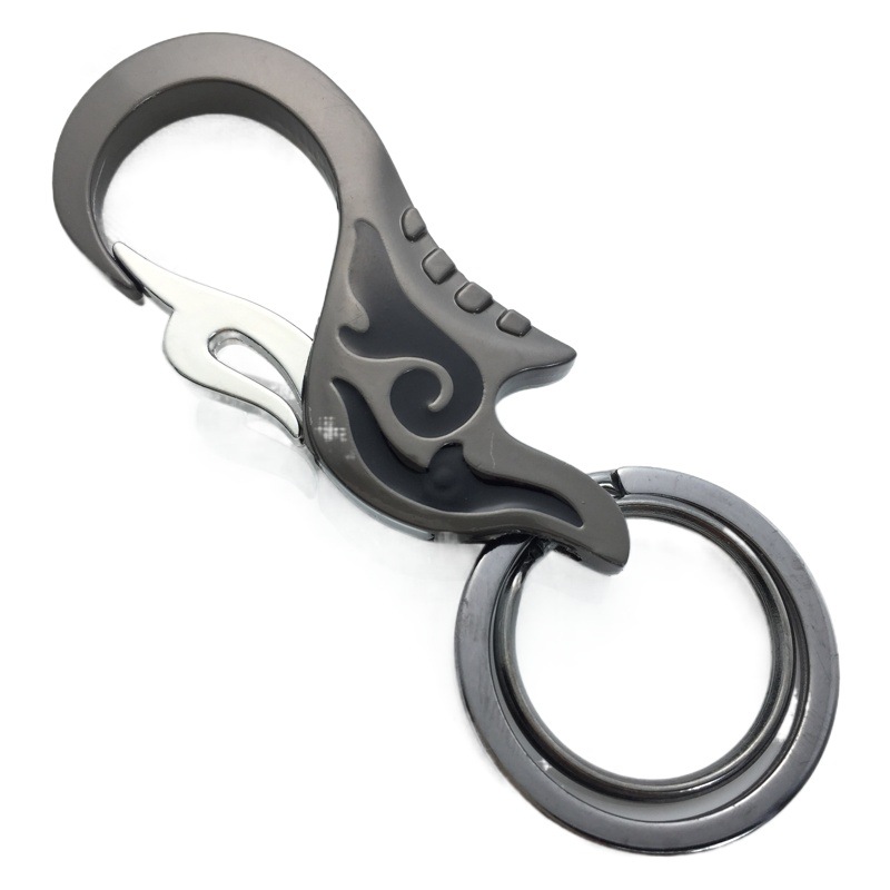 Fashion Gift Car Keychain Men's Waist Lock Keychain Simple Advertising Key Ring Engraving Creative Car Keychain