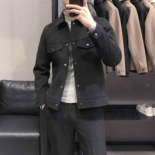 Korean-style Men's Jacket, Slim-Fit Outerwear for Fall/Winter 2025 – Thickened Workwear Casual Men's Top