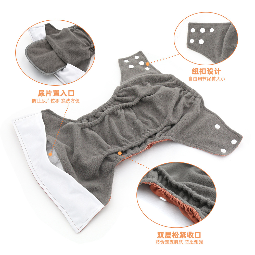 INS impresión digital de estilo occidental pañales de carbón de bambú pantalones de entrenamiento de fugas a prueba de agua anti-lado transfronterizo en stock pañal de tela