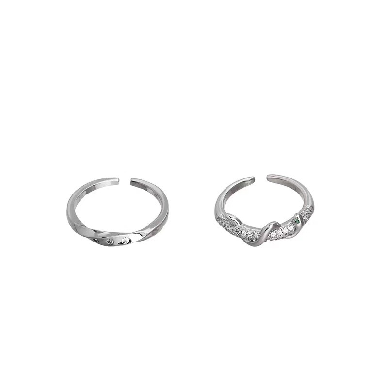 하이엔드 영감을 받은 스네이크 와인딩 오픈 링 여성의 패셔너블한 개성 다재다능한 검지 링 틈새 디자인 스태킹 링