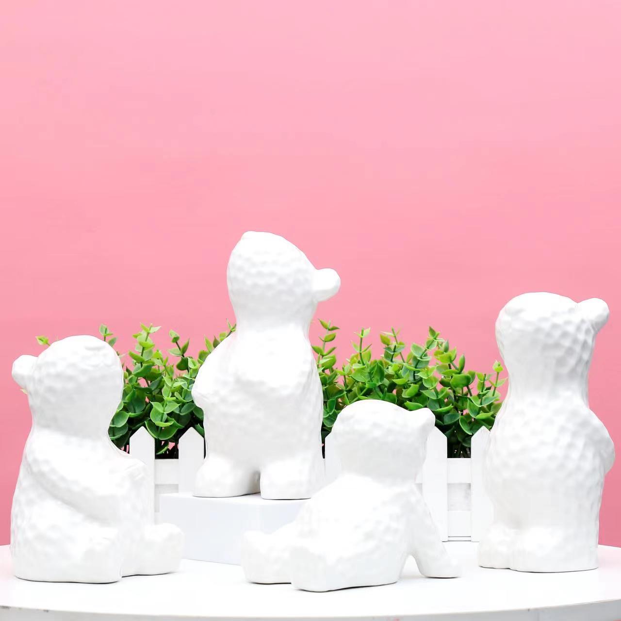 Estilo europeo de cerámica Oso Polar decoración ins simple creativo blanco vino gabinete pasillo hogar artesanía Decoración