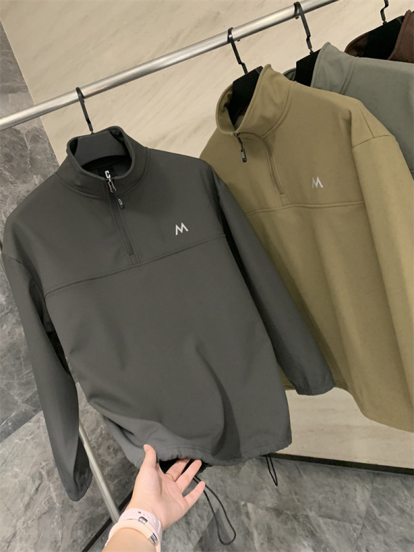 Island Country Style Anti-Scratch, Wear-Resistant, Water-Repellent Unisex Outdoor Mountain-Style Pullover Half-Zip Fleece Softshell Jacket Island Country Style Anti-Scratch, Wear-Resistant, Water-Repellent Unisex Outdoor Mountain-Style Pullover Half-Zip Fleece Softshell Jacket