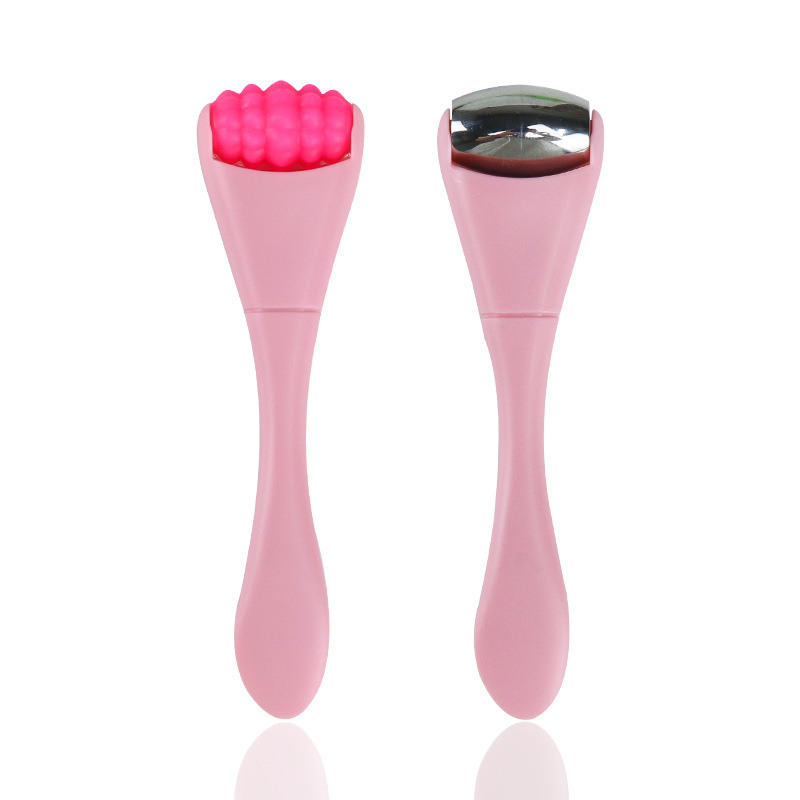 Crema para los ojos de acero inoxidable máscara para los ojos palo de importación palo de silicona palo de masaje facial con pala rodillo de doble cabeza traje de palo de belleza