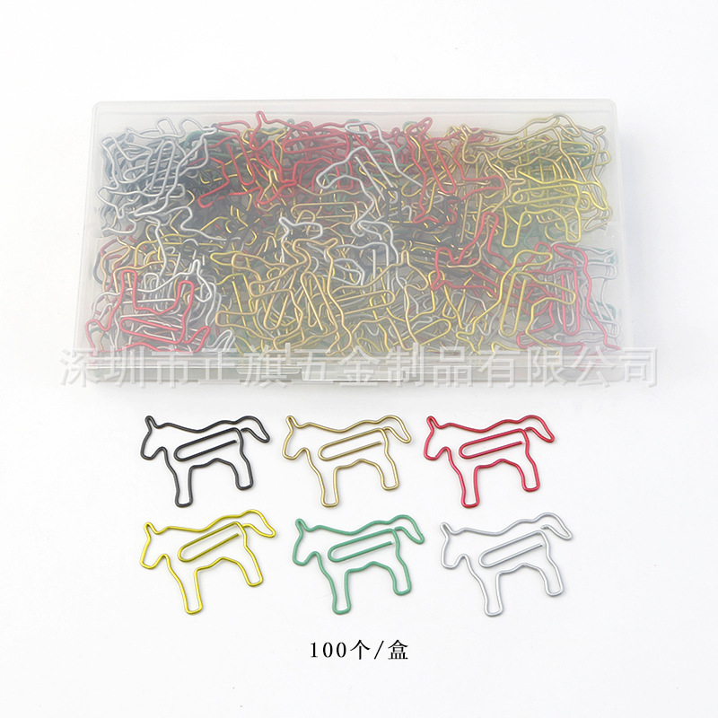 Color transfronterizo metal animal en forma de clip de papel forma creativa clip de papel Oficina marcador titular caja traje
