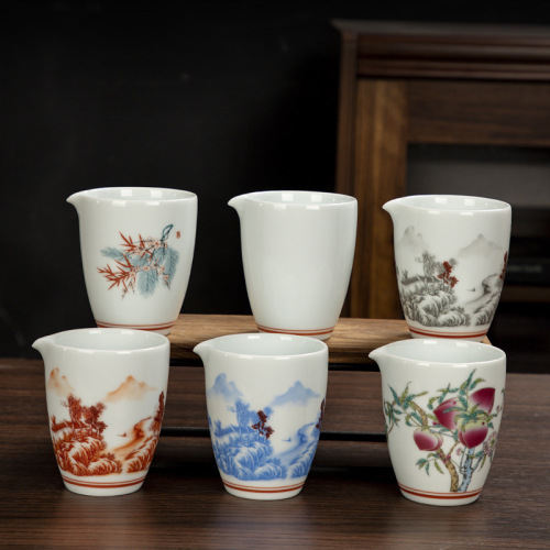 Yingqing white porcelain gongfu tea set cover bowl, public cup, large tea bowl, host cup, household tea drinking single cup tea sea