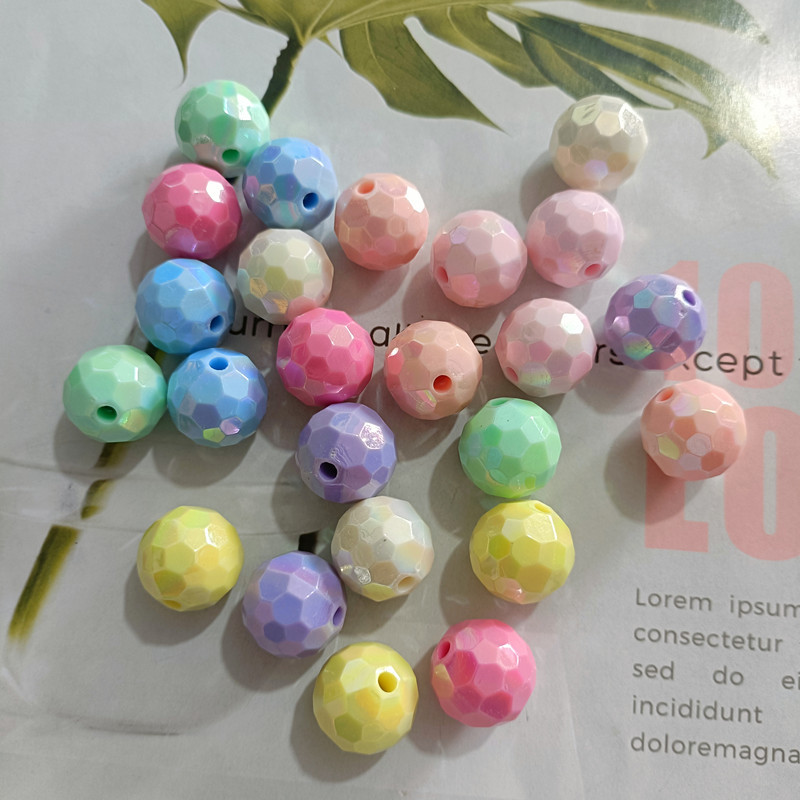 Corte de color sólido transparente, perlas de fútbol de fantasía, perlas de la tierra, bolas de luz de colores, bolas de bricolaje, bolsos diy, pulseras, accesorios para colgar coches image 7