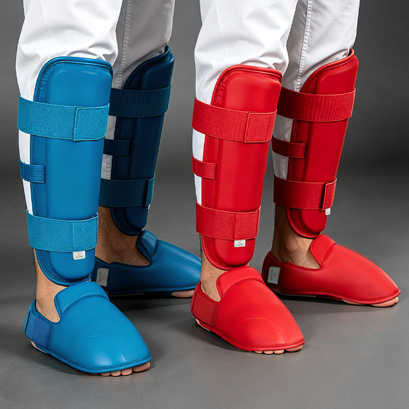 Karate leg guards, foot back guards, training ankle guards, professional competition training equipment for men and women, Taekwondo shin guards