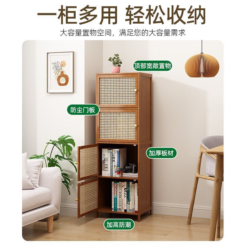 Librería con estante de almacenamiento de puerta, estante de almacenamiento multicapa, armario de almacenamiento de hendidura, gabinete de exhibición de sala de estar, estante de clasificación de estudio doméstico