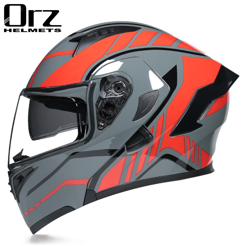 Orz motocicleta eléctrica, casco, casco, hombres y mujeres, casco completo, cola, medio casco, casco, personalidad, locomotora de invierno, gris