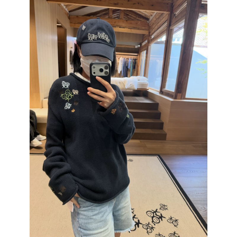 New 26ss urban stickman knit sweater, long sleeve, embroidered cartoon, round neck pullover, niche designer style New 26ss urban stickman knit sweater, long sleeve, embroidered cartoon, round neck pullover, niche designer style