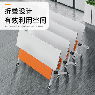 Training Table Conference Table and Chair Folding Combination Movable Splicing Long Desk Small Desk for Educational Institutions