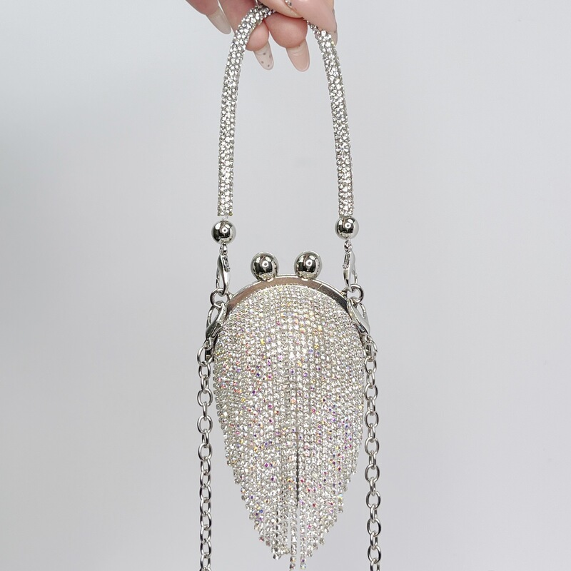Women's Clutch Bag, Evening Bag, Diamond Ball Bag, Rhinestone Bag, Crossbody Bag, Tassel Round Bag, Street Fashion Women's Clutch Bag, Evening Bag, Diamond Ball Bag, Rhinestone Bag, Crossbody Bag, Tassel Round Bag, Street Fashion