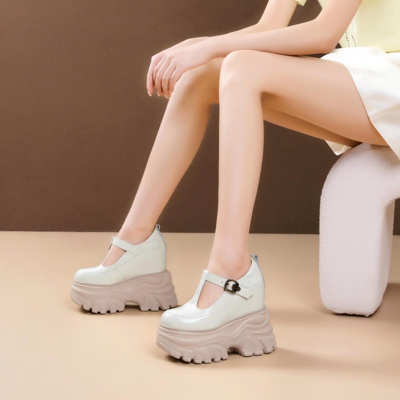 Giày cao gót nữ đế xuồng platform gót vuông kiểu Pháp, gót 14 cm — màu đen