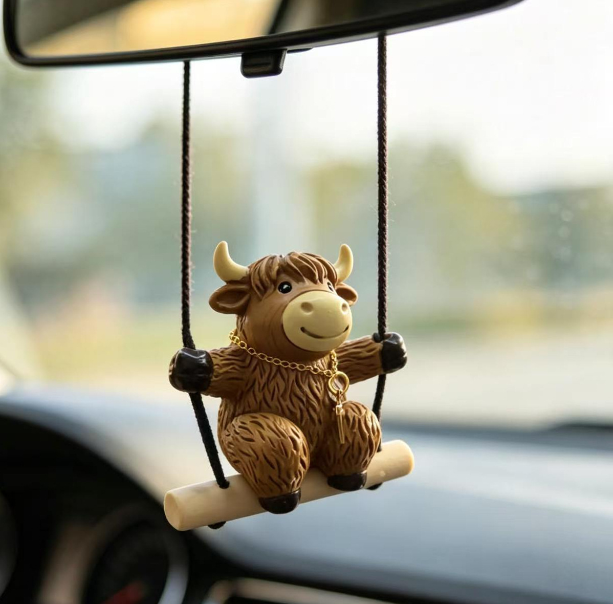 Cross-Border Highland Cow Flower Pot Hanging Ornament Resin Cute Animal Yak Figurine Garden Courtyard Balcony Decoration