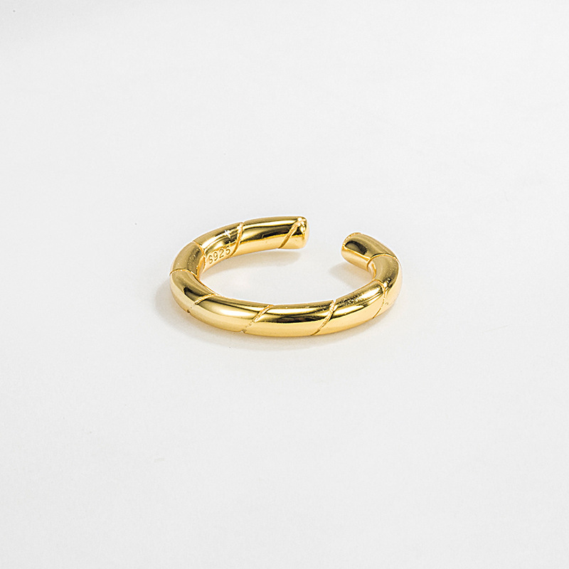 Retro Geometric Sterling Silver Plating Open Ring 1 Piece