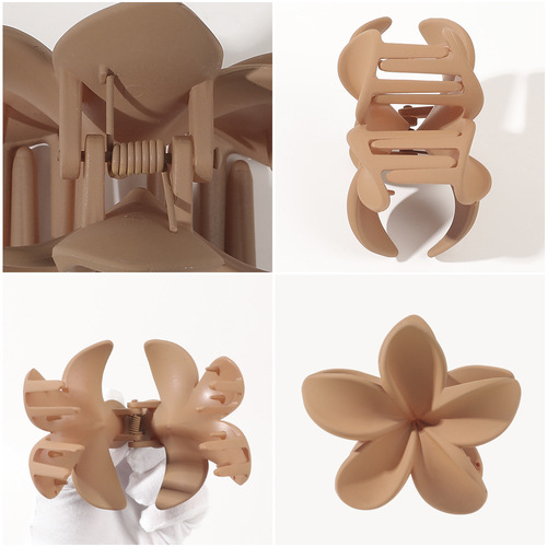New matte egg flower claw clip, Korean Instagram-style floral hair clip with a high-end feel, shark clip hair accessory for women