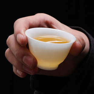 Ice Jade Porcelain Kung Fu Small Tea Cup Ceramic High-end Tea Tasting Cup Household Tea Cup Individual Single Cup Tea Cup Tea Bowl
