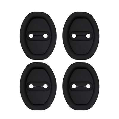 New Car Door Lock Buckle Protection Pad Door Shock-Absorbing Buffer Gasket Door Lock Protective Cover Door Closing Anti-Collision Sticker Silicone (Digər kuzov və aksesuarlar) - thickened-door-lock-covers-unlabeled-set-of-four