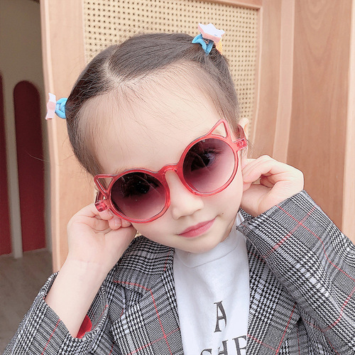 Children's sunglasses, cute cartoon cat glasses, fashion polarized sun glasses