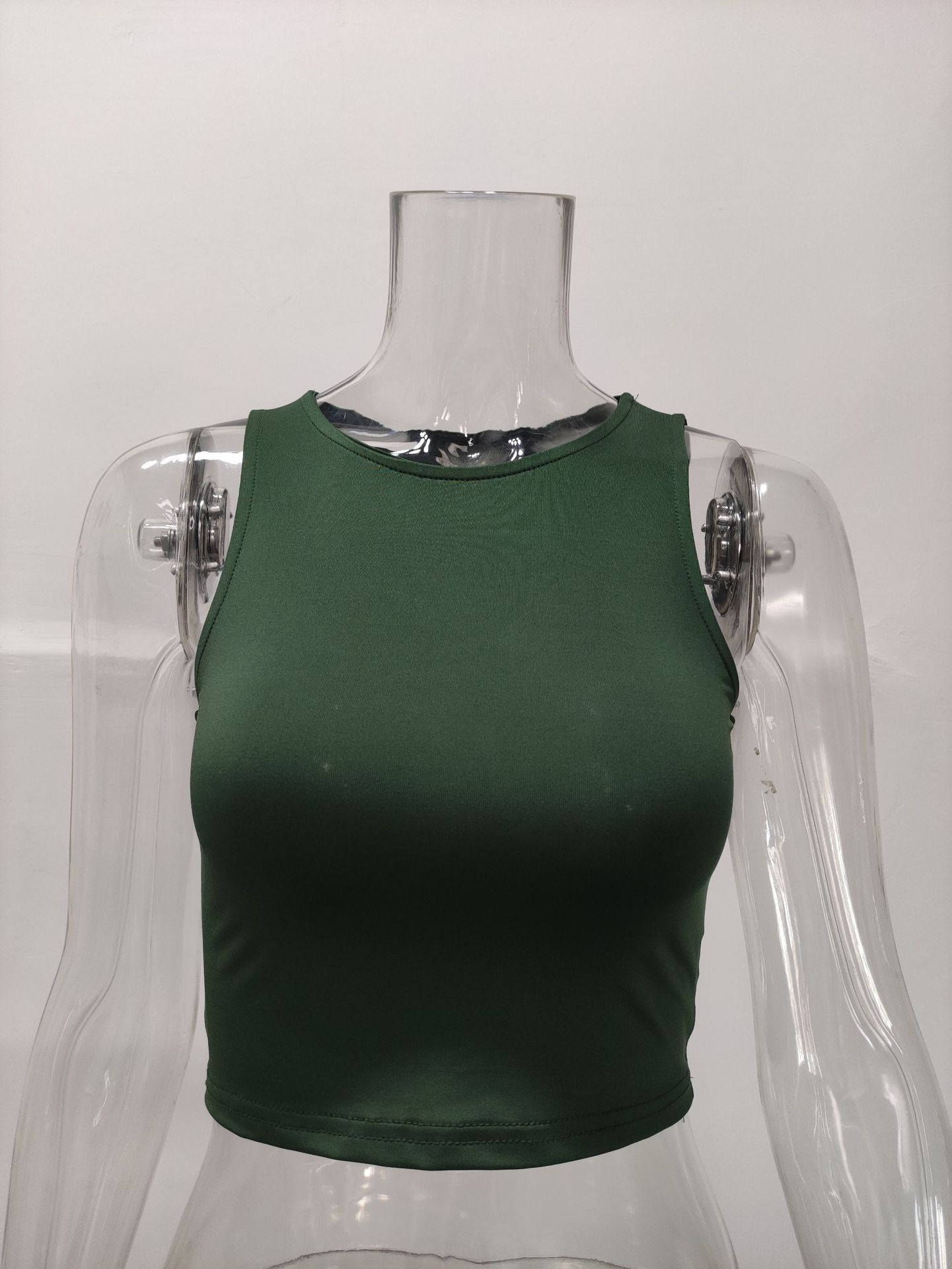 Women's Clothing Summer Solid Color Sleeveless Round Neck Tank Vest T-Shirt Women's New Wish Fashion Top_ecoleips.com