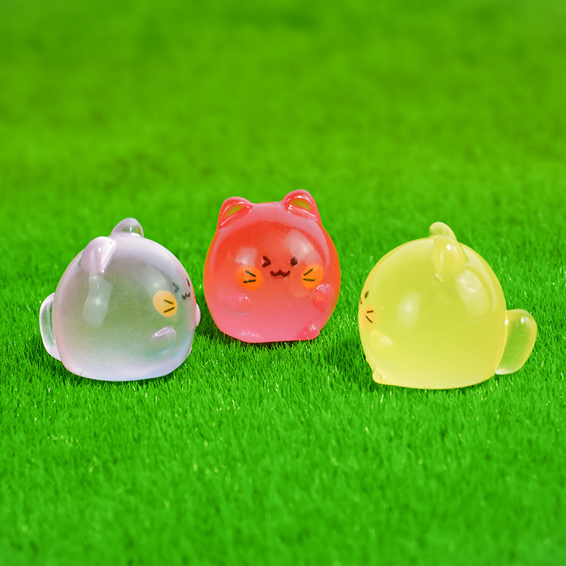 Adornos accesorios de joyería de gatito de color de bricolaje distribución nueva resina lindo gatito micro paisaje decoración de jardinería