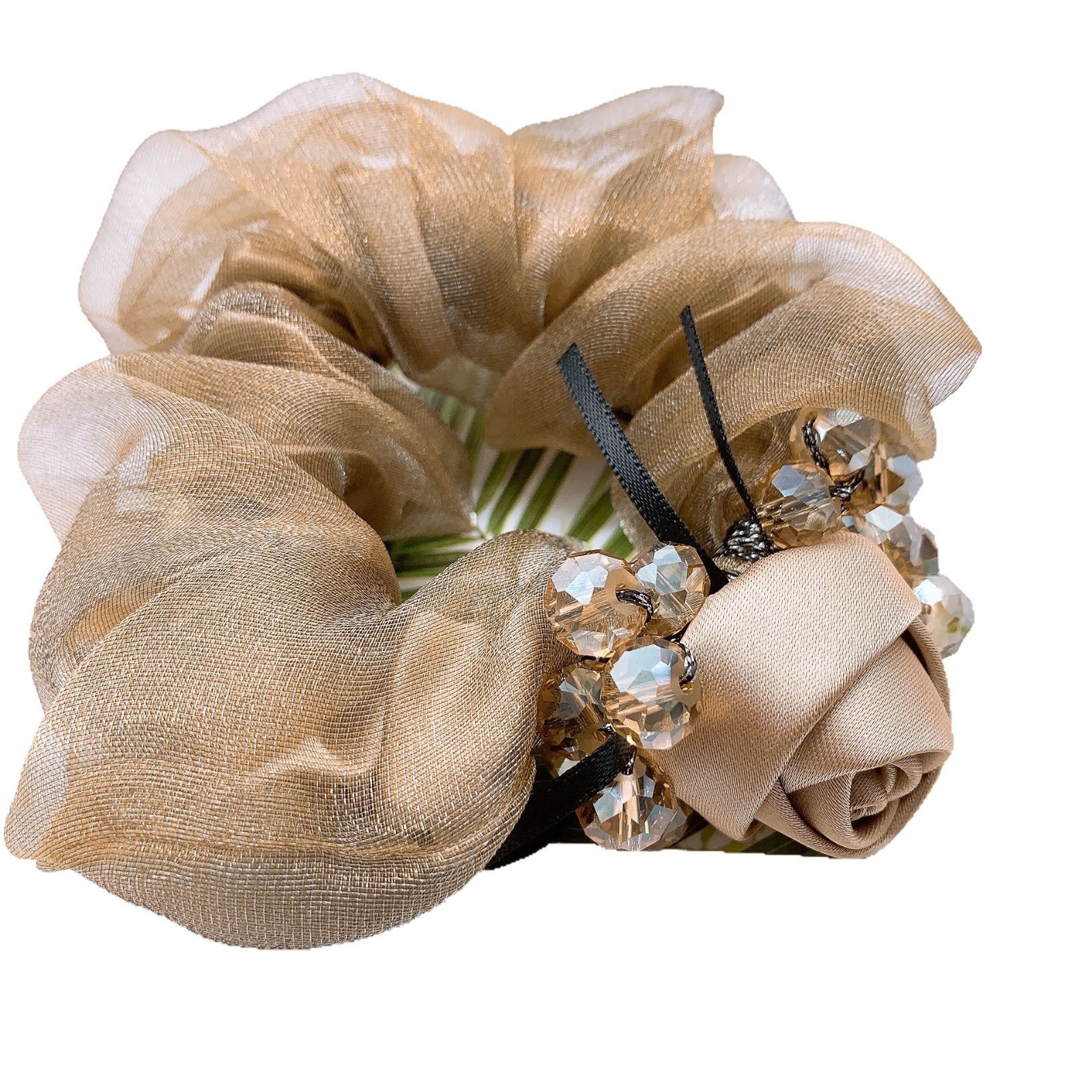 Chouchou pour chignon accessoire cheveux fleur en acétate_voghion.com