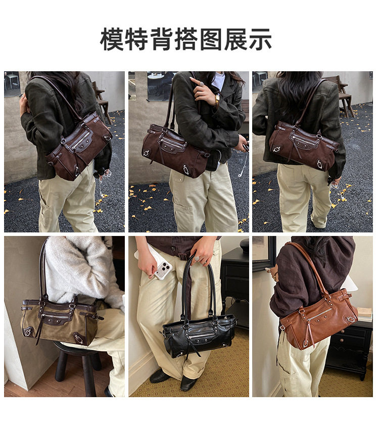 Túi xách tay nữ dáng kẹp nách thiết kế tối giản , dung lượng lớn — Màu cà phê lộn, Rượu vang đỏ, màu cà phê, màu nâu chi tiết 6