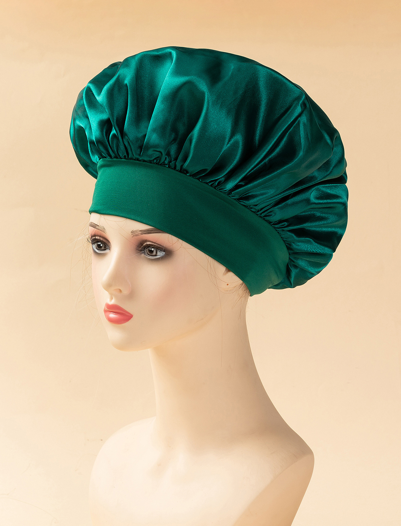Amazon transfronterizo amplio borde alto elástico turbante sombrero de belleza sombrero de baño sombrero de cuidado del cabello sombrero de cuidado de la mujer sombrero de dormir al por mayor