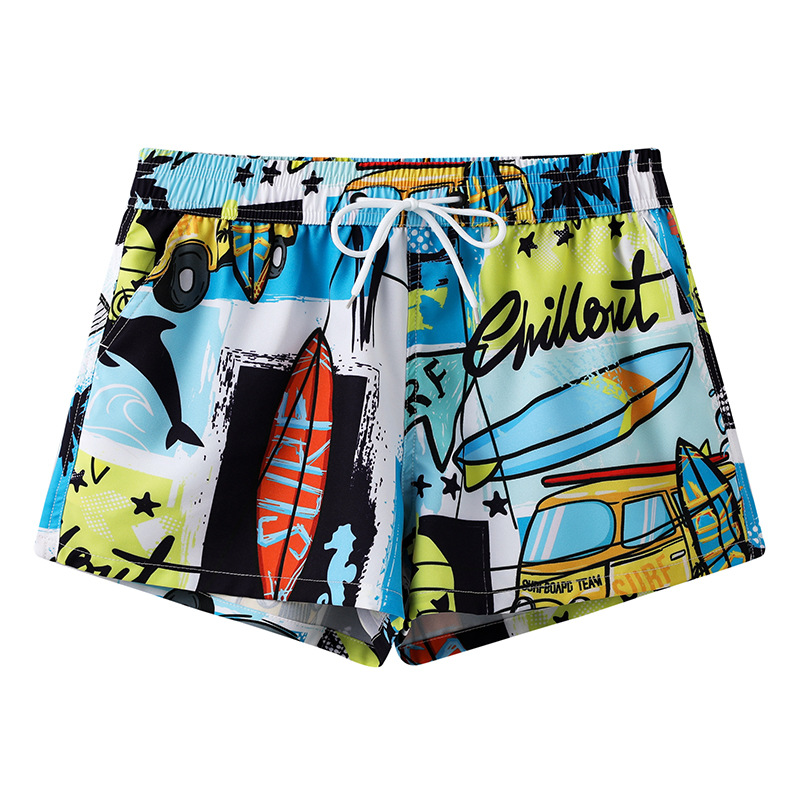 Pantalones de playa para hombres, pantalones grandes, secado rápido, pareja de vacaciones en la playa, pantalones cortos largos de mujer, pantalones de baño de spa.