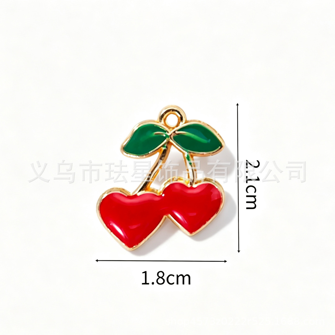 Colgante de frutas de aleación con gota de aceite, DIY pulseras y pendientes image 43