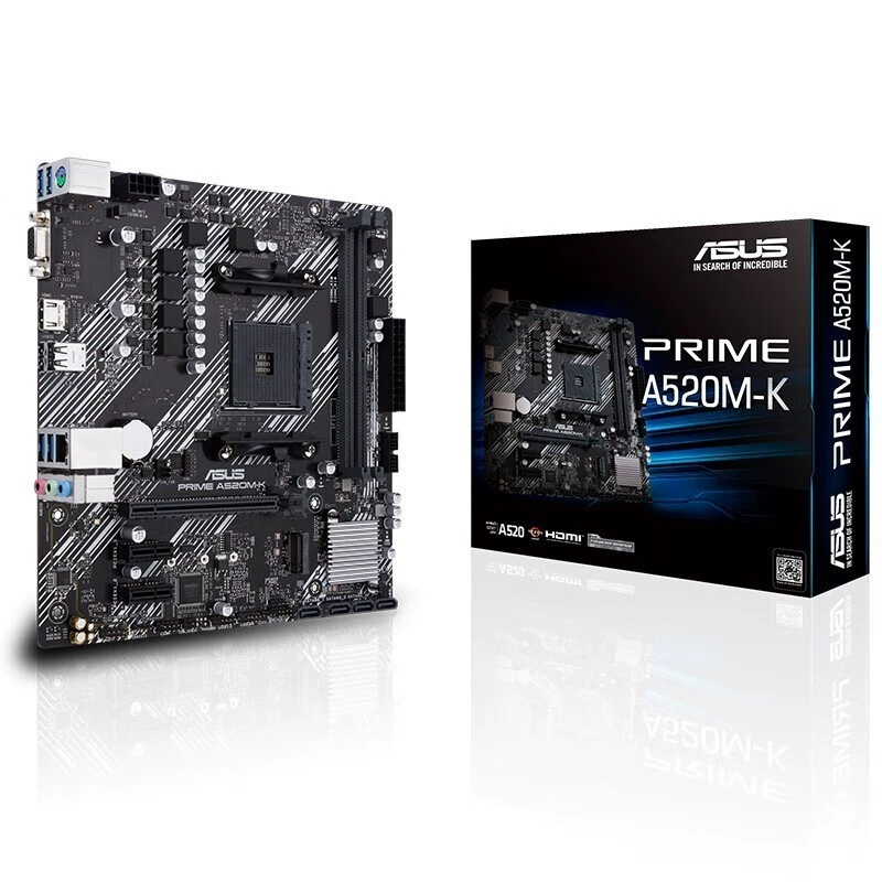 ASUS A520M-K desktop machine computer game office princess board applicable to support AMD 5500AM4 interface CPU