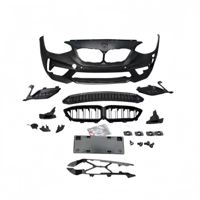 Suitable for BMW F20 modified M2C front bumper assembly, imported 1 Series hatchback body kit, front grille, front lip, front and rear parts (Big Surrounded) - f20-early-stage