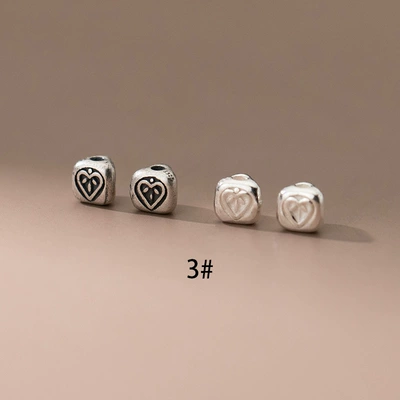 Zərgərlik ara hissələri Triangle Printed Small Separated Beads - 3-plain-silver-spacer-beads-about-4543mm-single-price