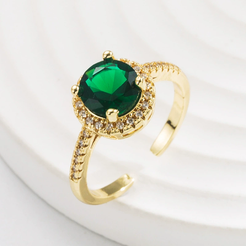 Trend copper fashionable universal zirconium, ring with stone, European style, light luxury style
