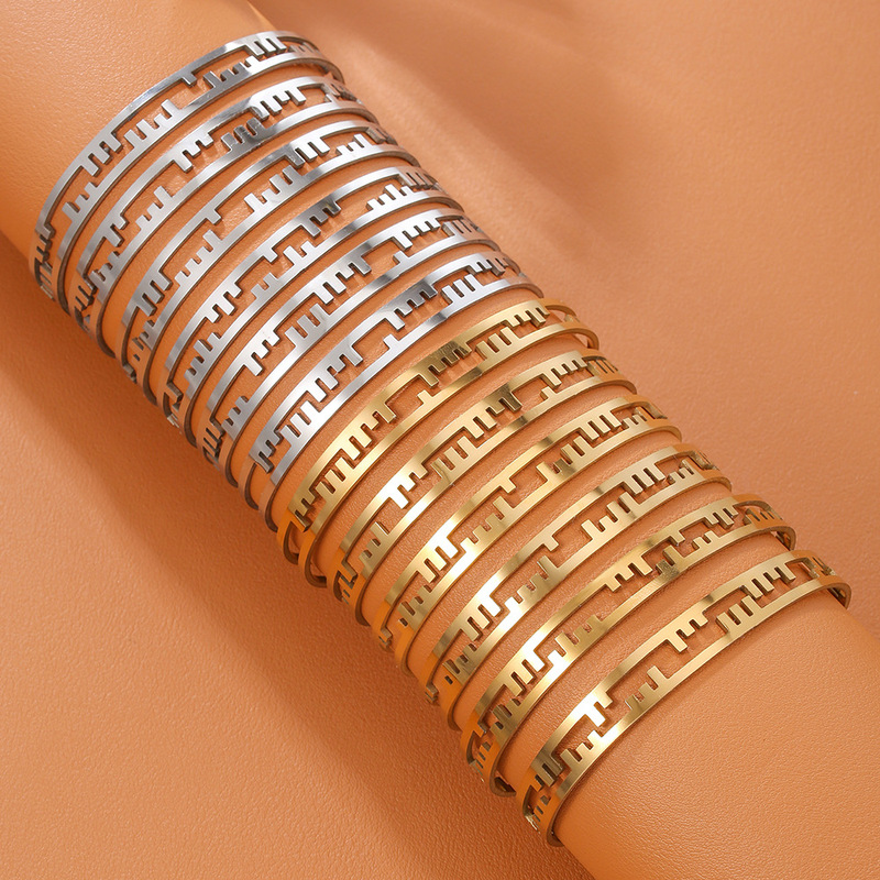 18K Gold Plated 304 Stainless Steel Mother's Day Bracelet Titanium Steel Morse Code Bracelet Family Friends Gift Bracelet