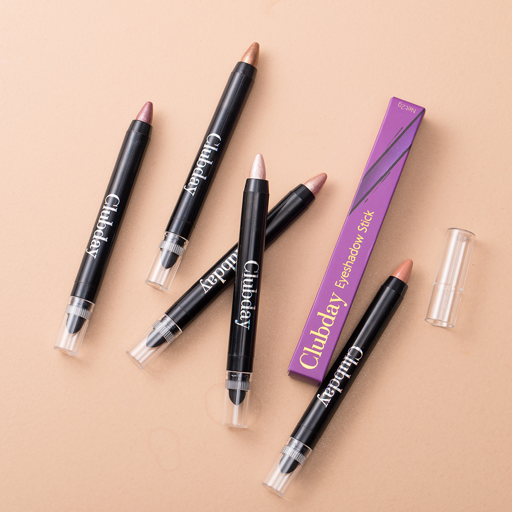Clubday Cross-border Double-headed Pearlescent Eyeshadow Stick, long-lasting waterproof, lazy eye makeup brightening, high-gloss, under-eye Eyeshadow pen undefined