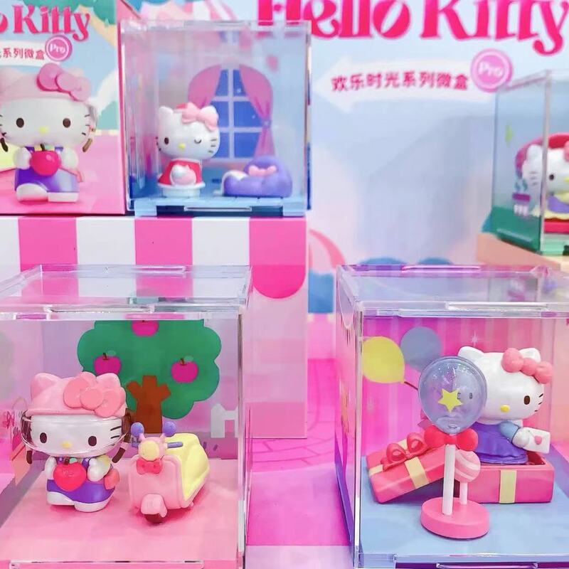 本物の新作サンリオハローキティハッピータイムシリーズブラインドボックスマイクロボックスかわいい漫画フィギュア装飾品|undefined