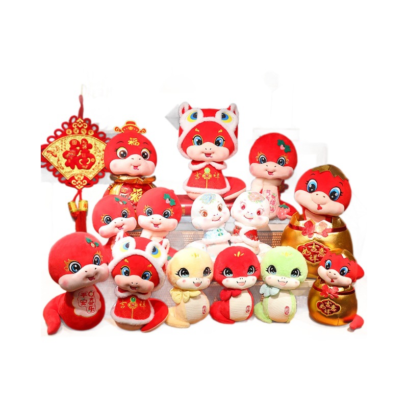 2025 년 뱀 마스코트 인형 행운의 조디악 뱀 봉제 장난감 축제 인형 새해 선물 인형 배치