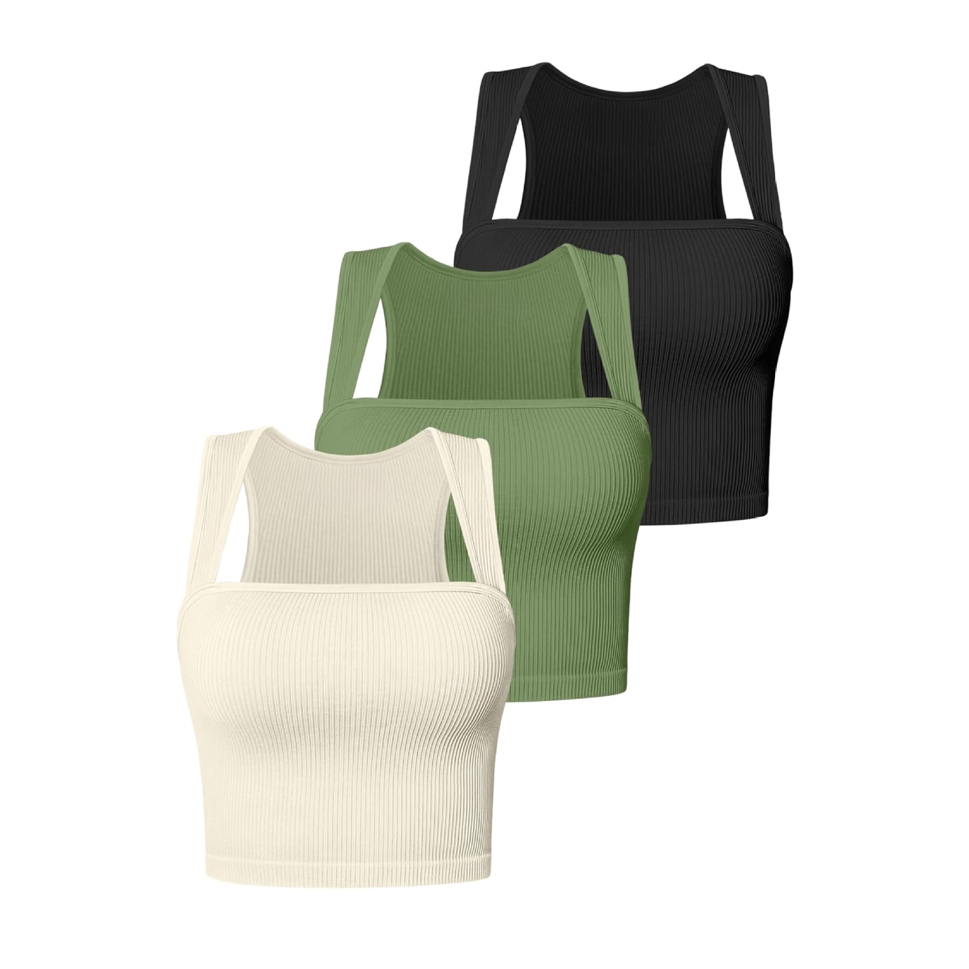 Women's Top Short Slim Vest Camisole Sleeveless Square Collar Stretch T-shirt Navel Camisole