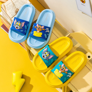 New Genuine Cat and Mouse Children's Home Slippers Boys' Indoor Bath Non-slip Children's Sandals for Large Children