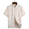 Summer ethnic top, Chinese style, ethnic style, cotton and linen, with short sleeve