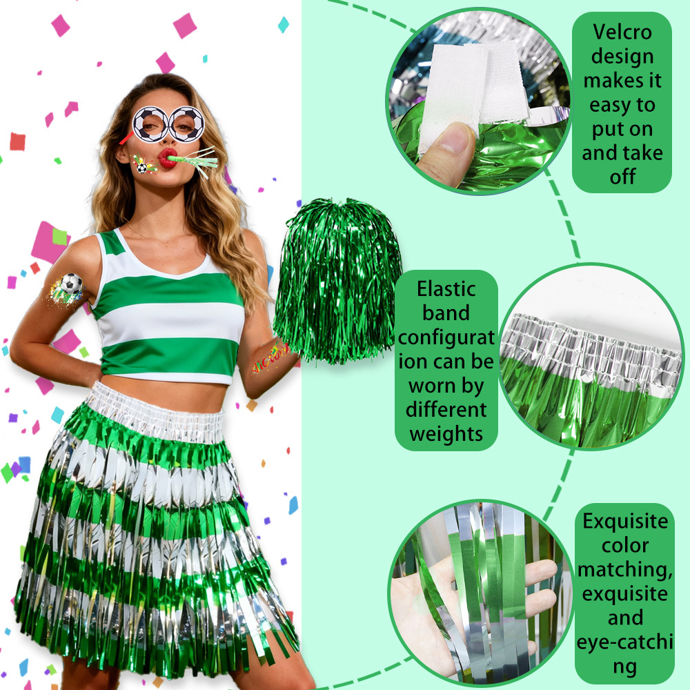 2026 Copa del Mundo Fans Set de palos de lluvia vestido de seda Estados Unidos, Canadá, México, partidos de fútbol porristas props