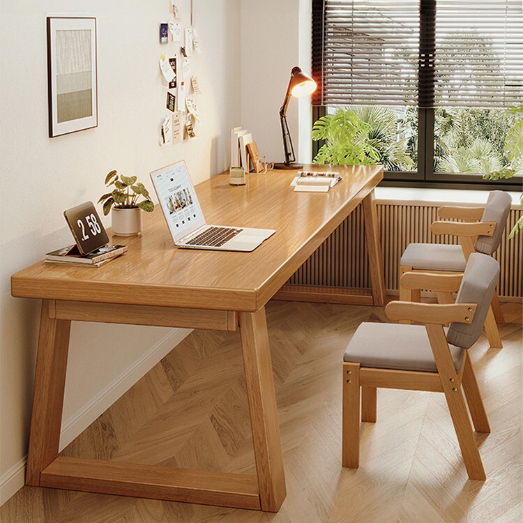 Carefully Selected Double Desk, Student Home Computer Desk, Solid Wood Leg Study Desk, Simple Office Desk, Long Table, Workbench