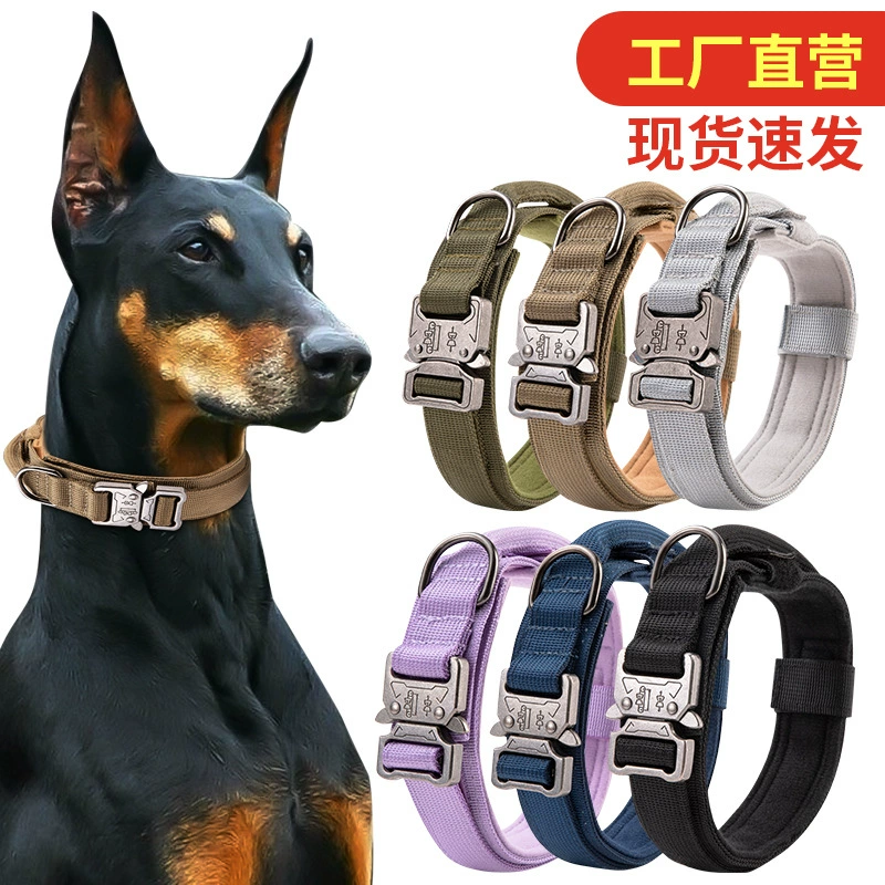 Тактический ошейник для собак Большой Тактический ошейник для собак с липучкой Ошейник для собак Большой уличный Тяговый ошейник