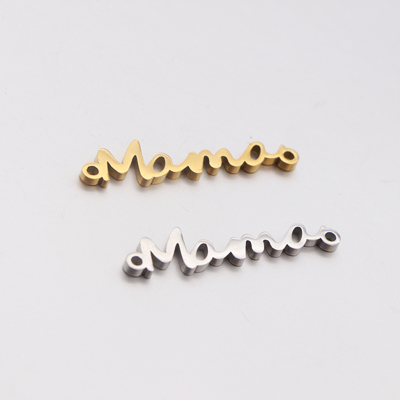 2g Weight Pendant Jewelry Making Type 7*32mm Jewelry Making Size DIY Jewelry Accessories Classification 304 Stainless Steel Material Mother'S Day Festival Letter Pattern Polishing, Plating Design Simple Style, Classic Style Style 7*32mm 304 Stainless Steel Letter Pendant 2