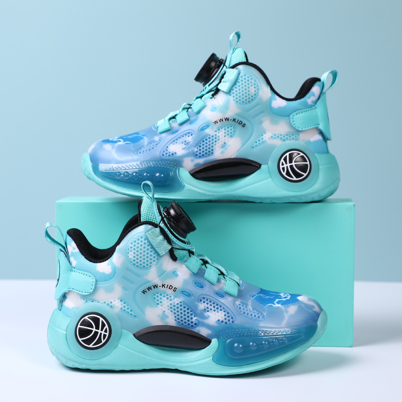 Basketball Shoes For Boys With Rotating Buckle And Nightlight_voghion.com