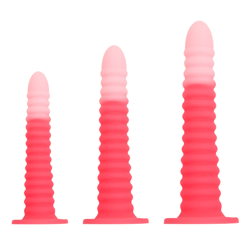 Liquid Silicone Anal Plug with Suction Cup, Textured Large Size, Manual Prostate Toy — detail image 15